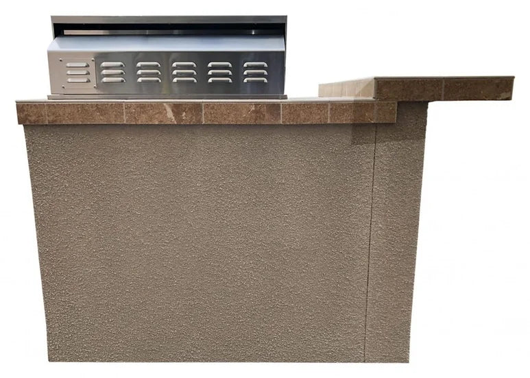 KoKoMo - Havana L-Shape BBQ Island With Bar Seating and Built In BBQ Grill 4&#39;x5&#39; BBQ