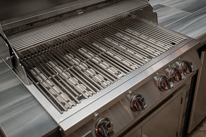 KoKoMo - Elite 6' BBQ Island With Built In BBQ Grill Drift Wood Look Siding 30 Inch Doors