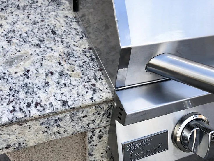 KoKoMo - Fiji 4&#39; BBQ Island with 4 Burner Built-In BBQ Grill