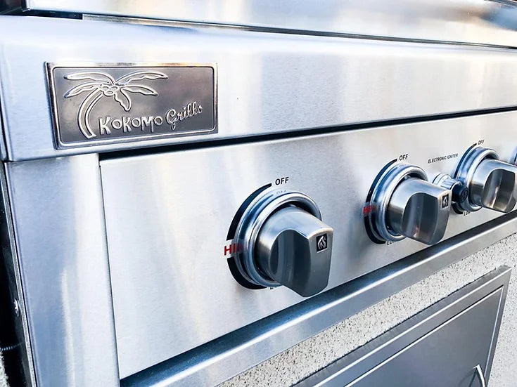 KoKoMo - Cayman 5&#39; BBQ Island with 4 Burner Built In BBQ Grill