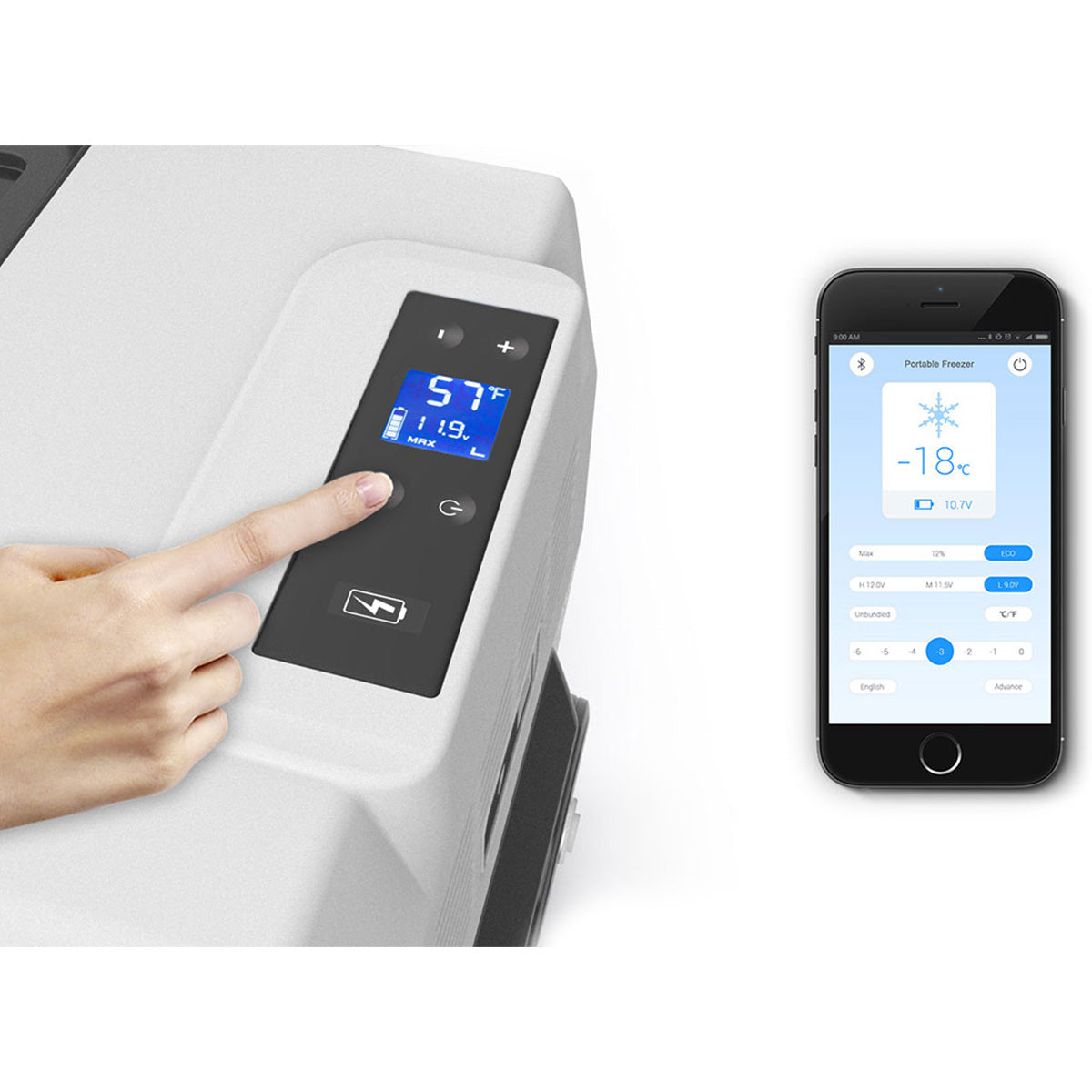 ACOPOWER - LiONCooler Combo, X40A Portable Solar Fridge/Freezer (42 Quarts) and 90W Solar Panel