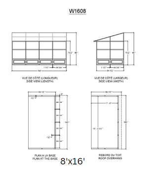 Gazebo Penguin - Florence Slate Wall Mounted Solarium Polycarbonate Roof