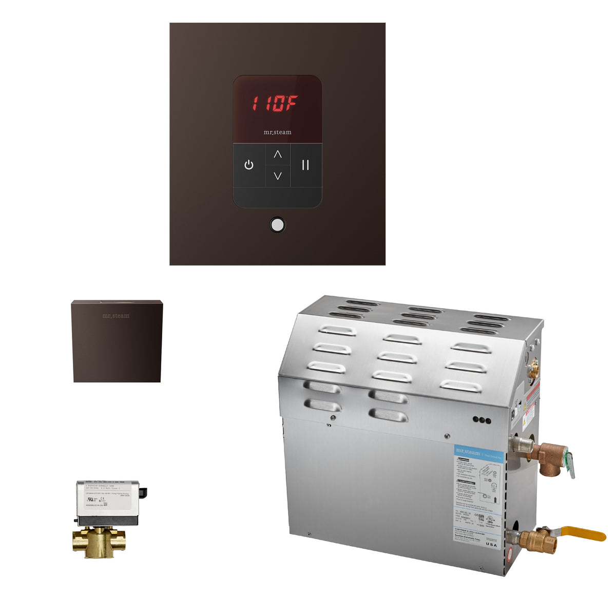 MrSteam - MS (iTempo) 7.5 kW (7500 W) Steam Shower Generator Package with iTempo Control in Square Oil Rubbed Bronze