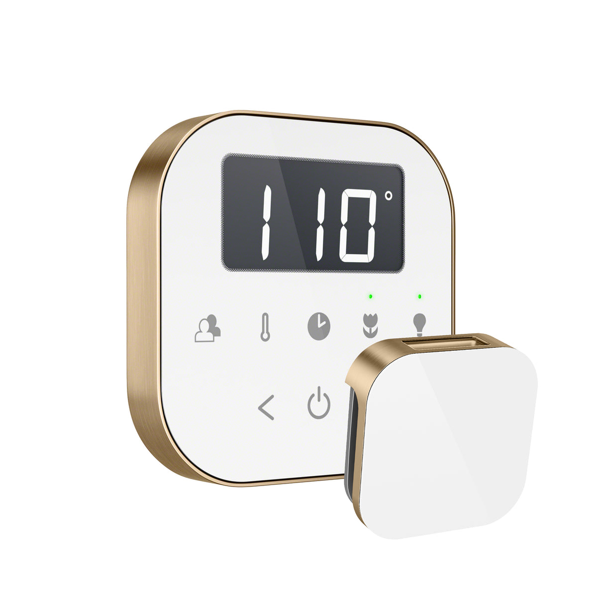 MrSteam - AirTempo Steam Shower Control and Aroma Glass SteamHead in White Brushed Bronze