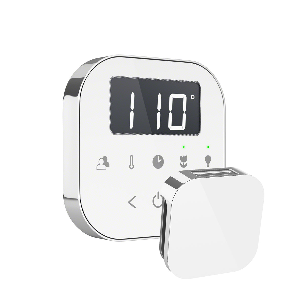 MrSteam - AirTempo Steam Shower Control and Aroma Glass SteamHead in White Polished Chrome