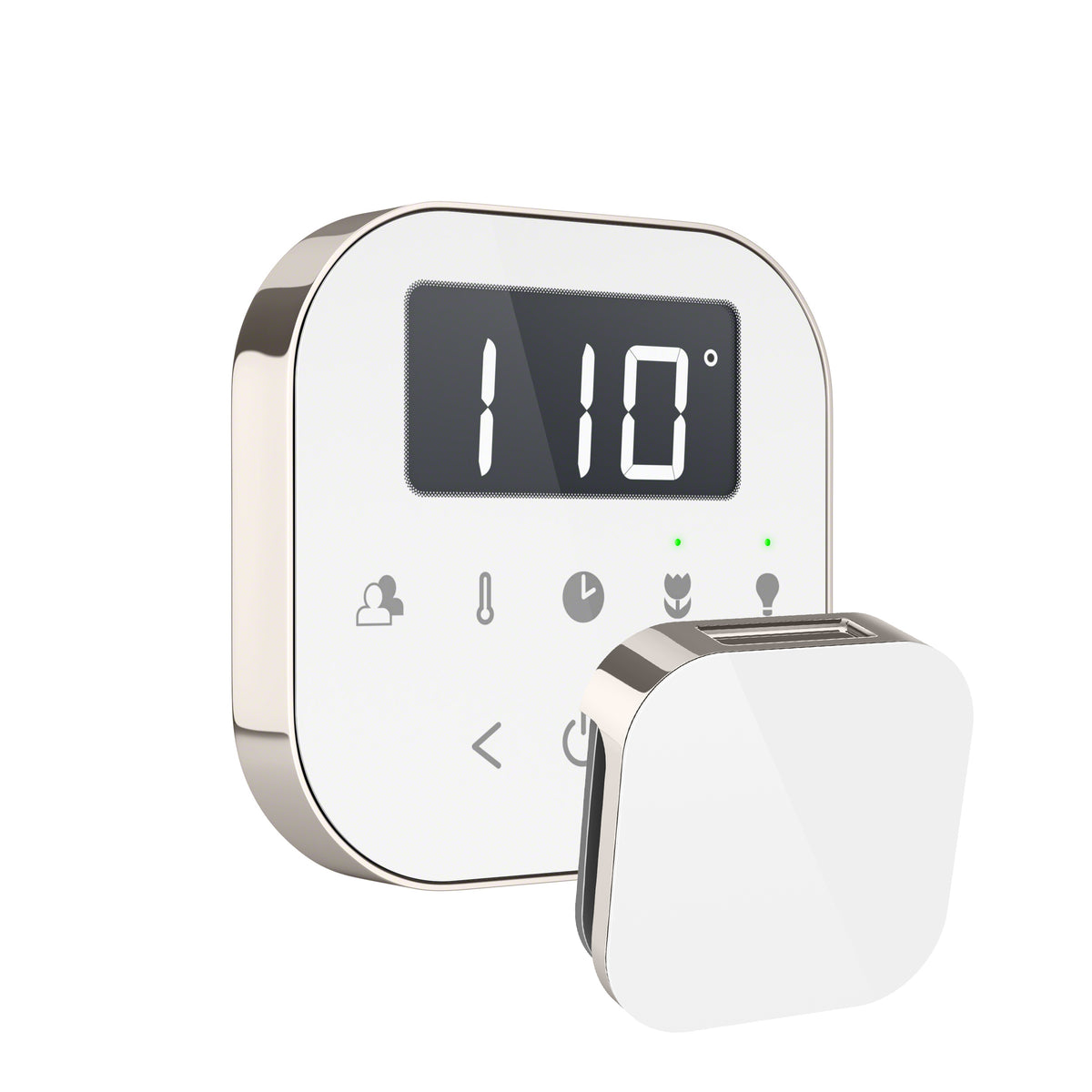 MrSteam - AirTempo Steam Shower Control and Aroma Glass SteamHead in White Polished Nickel