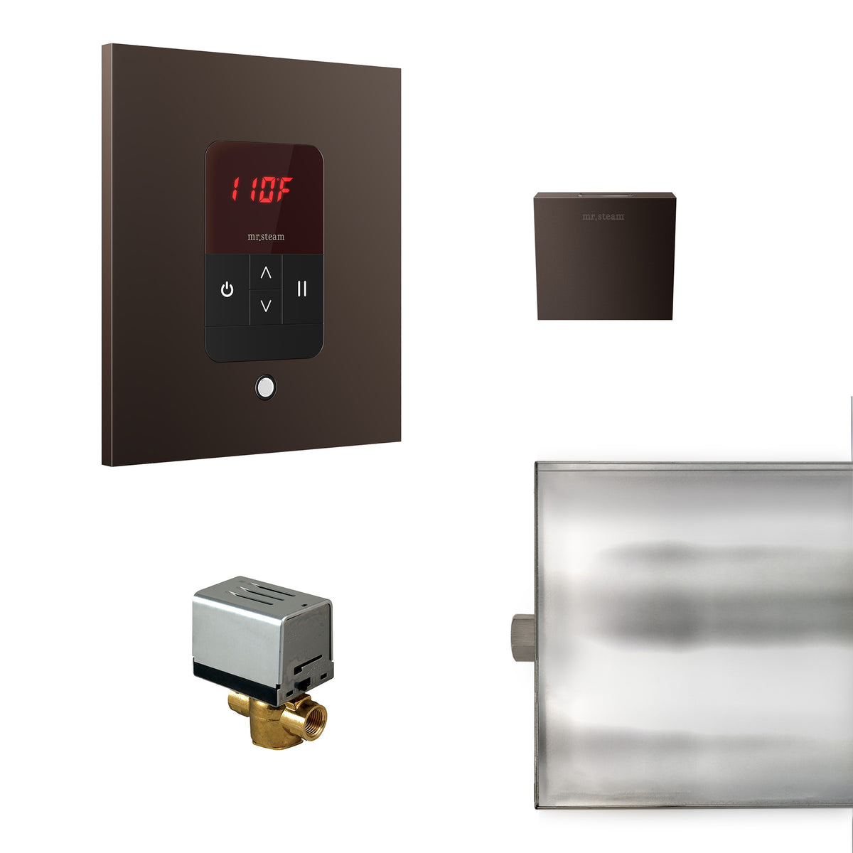 MrSteam - Basic Butler Steam Shower Control Package with iTempo Control and Aroma Designer SteamHead in Square Oil Rubbed Bronze