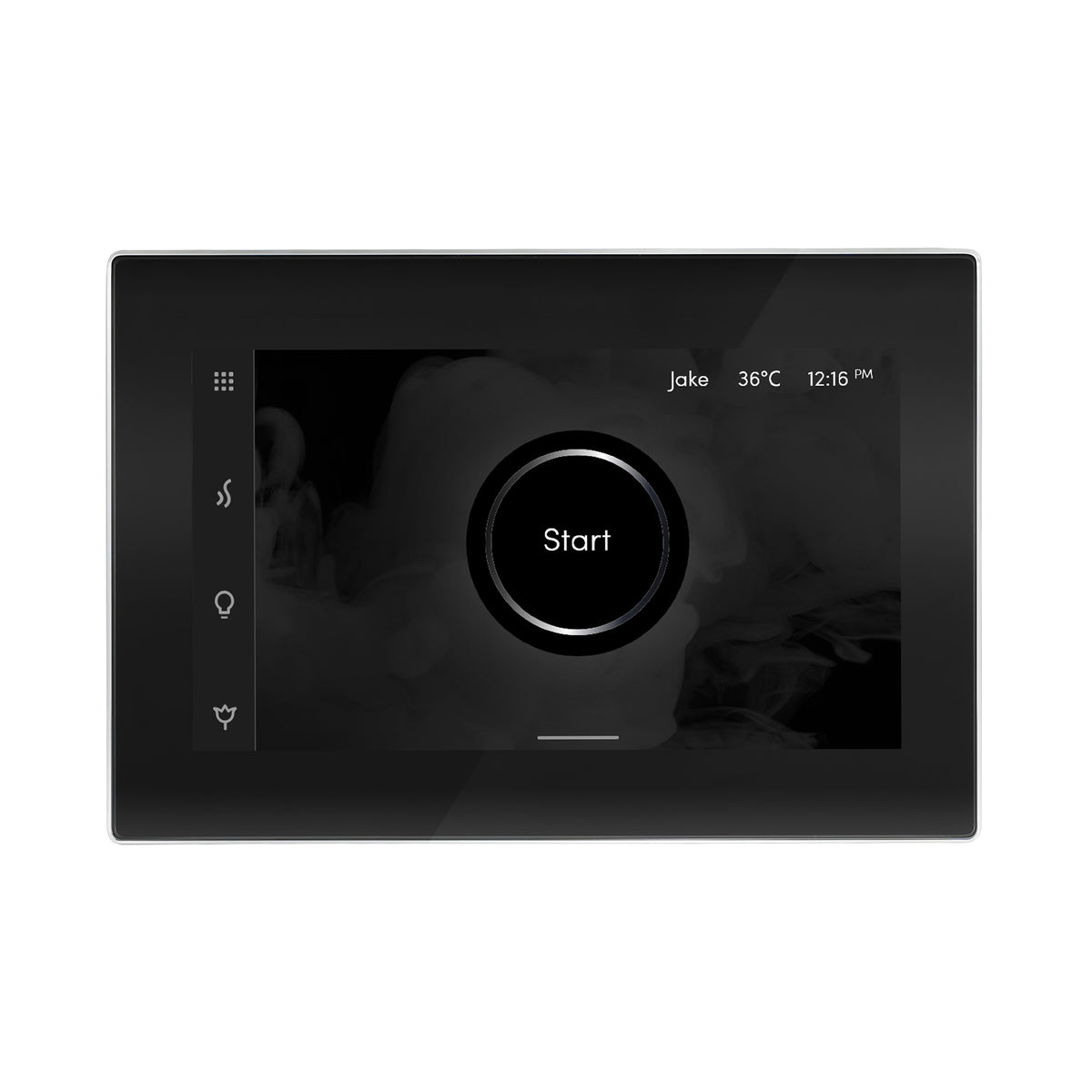 MrSteam - iSteamX Steam Shower Control and Aroma Glass SteamHead in Black Polished Chrome