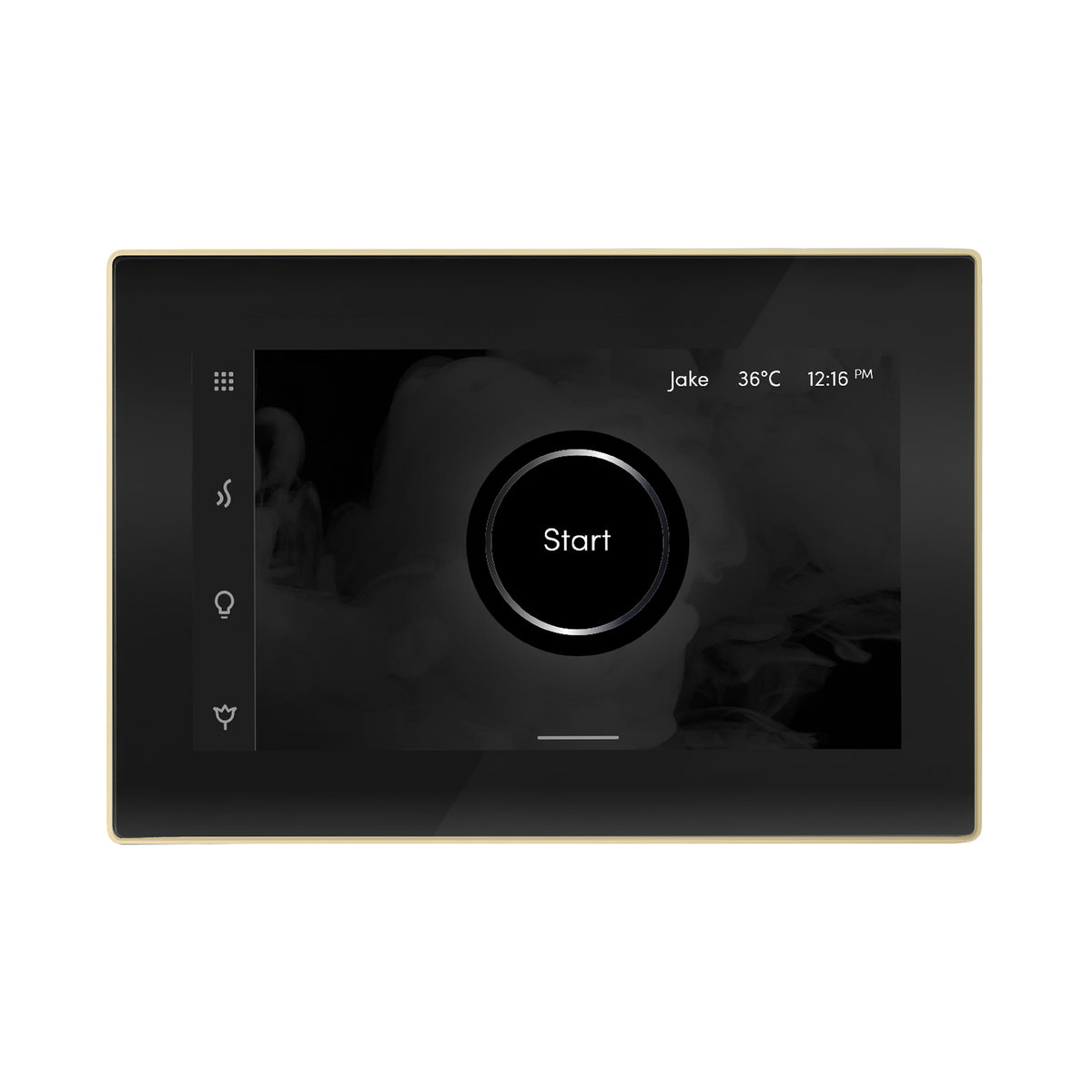 MrSteam - iSteamX Steam Shower Control and Aroma Glass SteamHead in Black Satin Brass