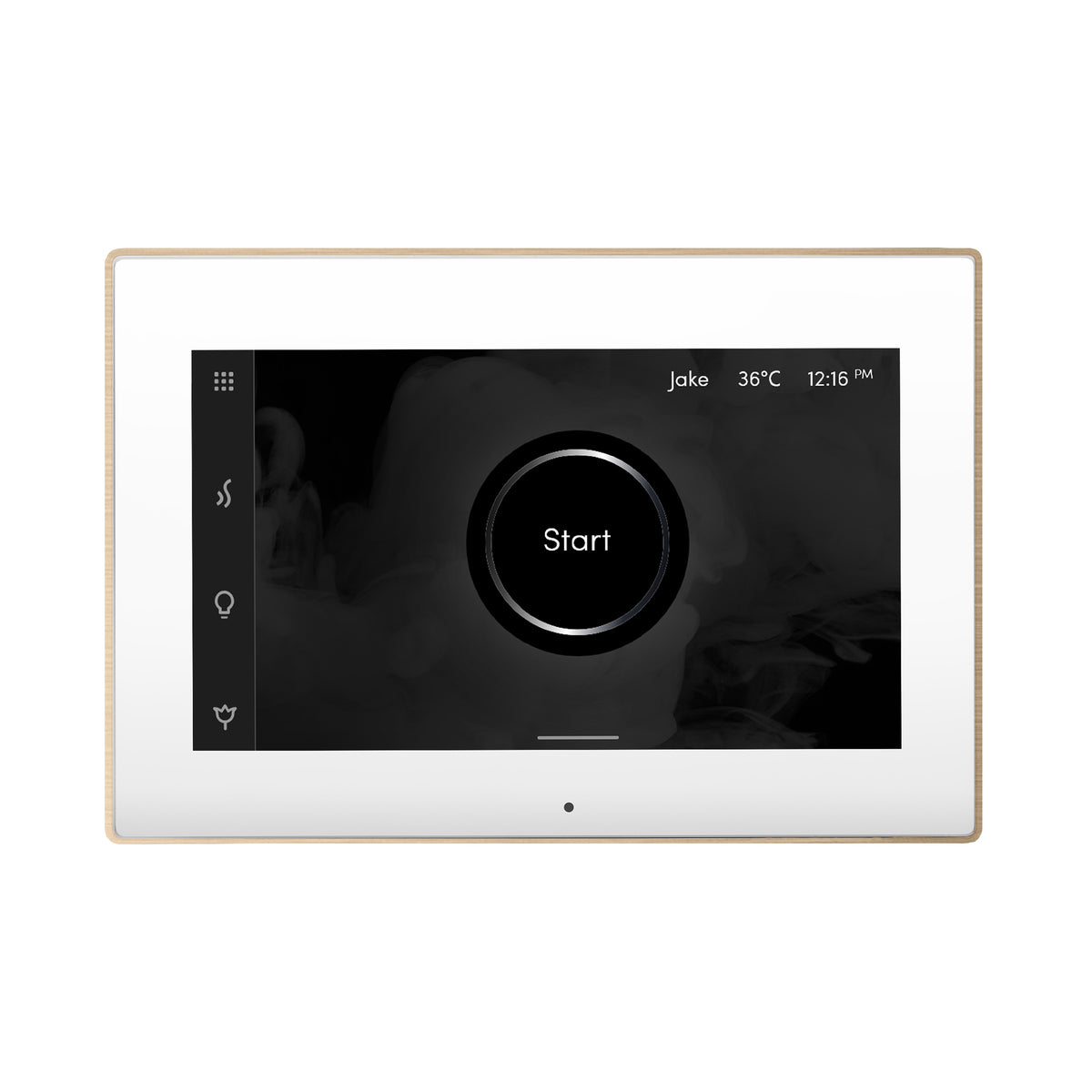 MrSteam - iSteamX Steam Shower Control and Aroma Glass SteamHead in White Brushed Bronze