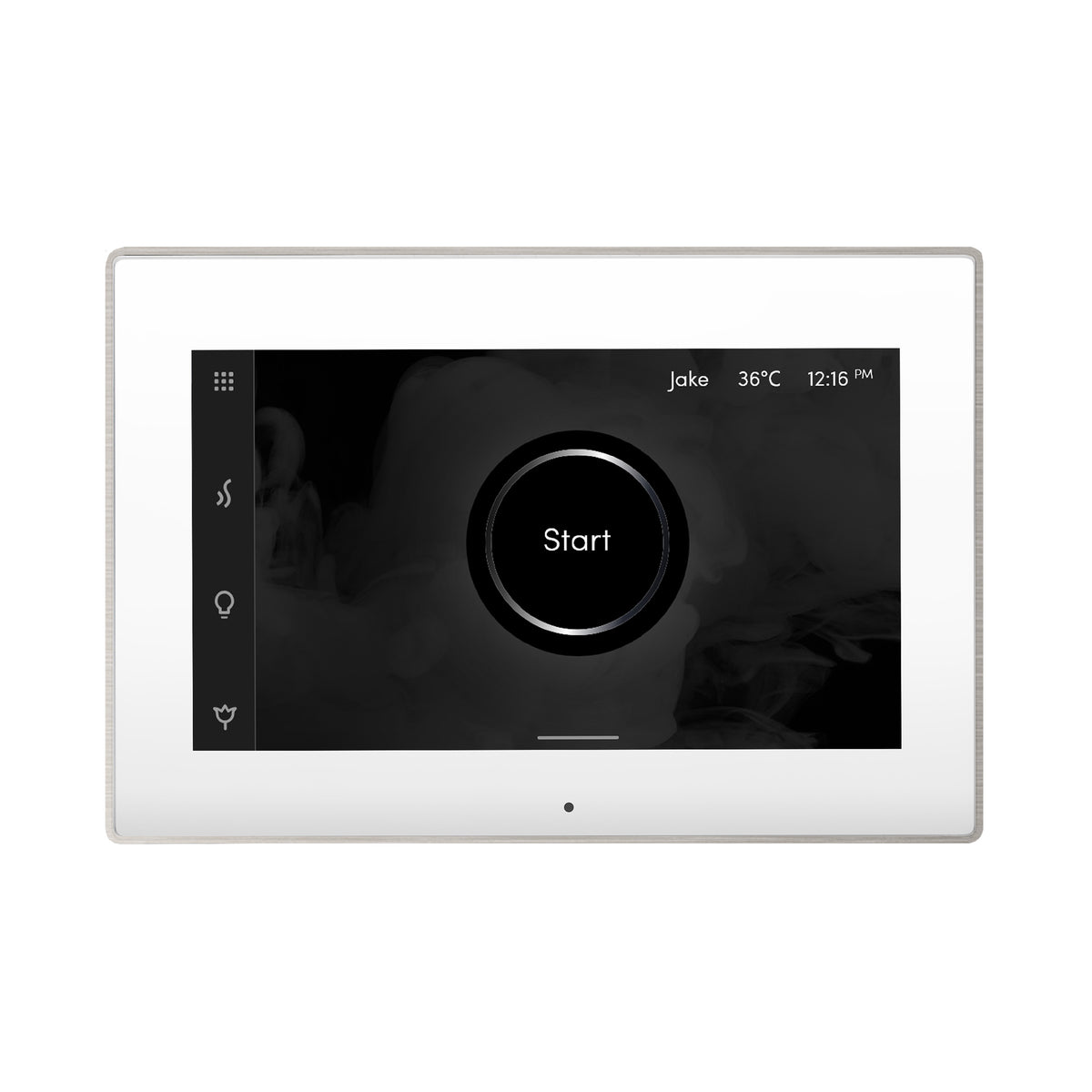 MrSteam - iSteamX Steam Shower Control and Aroma Glass SteamHead in White Brushed Nickel