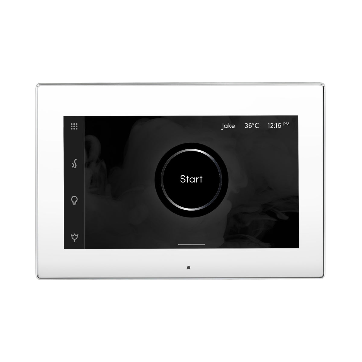 MrSteam - iSteamX Steam Shower Control and Aroma Glass SteamHead in White Polished Chrome