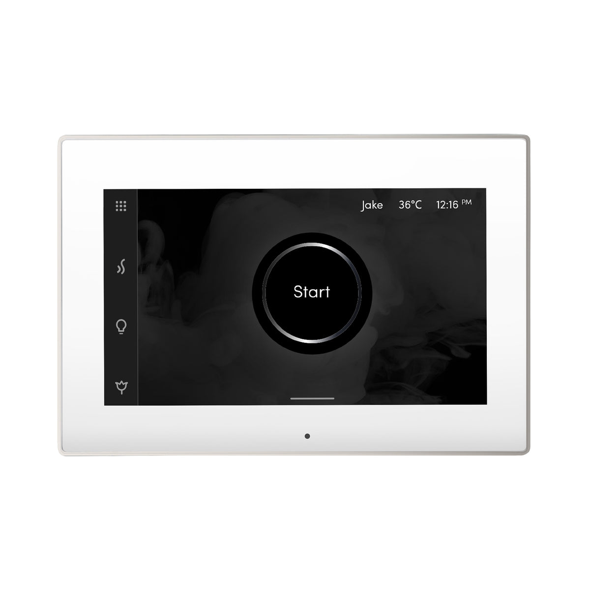 MrSteam - iSteamX Steam Shower Control and Aroma Glass SteamHead in White Polished Nickel