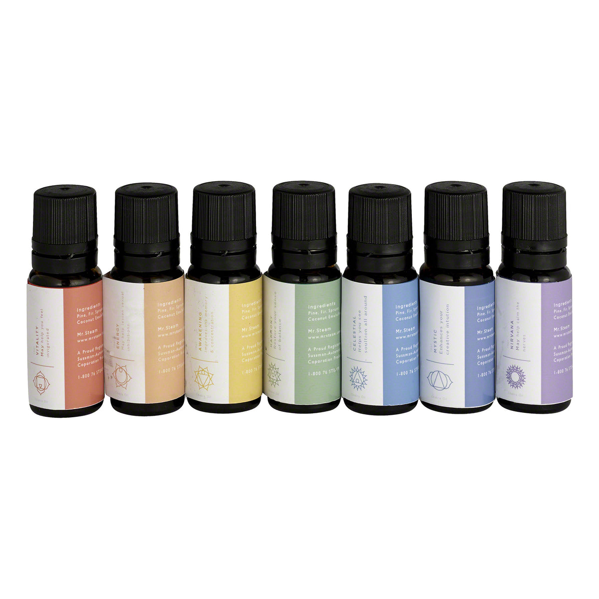 MrSteam - Multi Chakra Aroma Oil Package in 10 mL Bottle