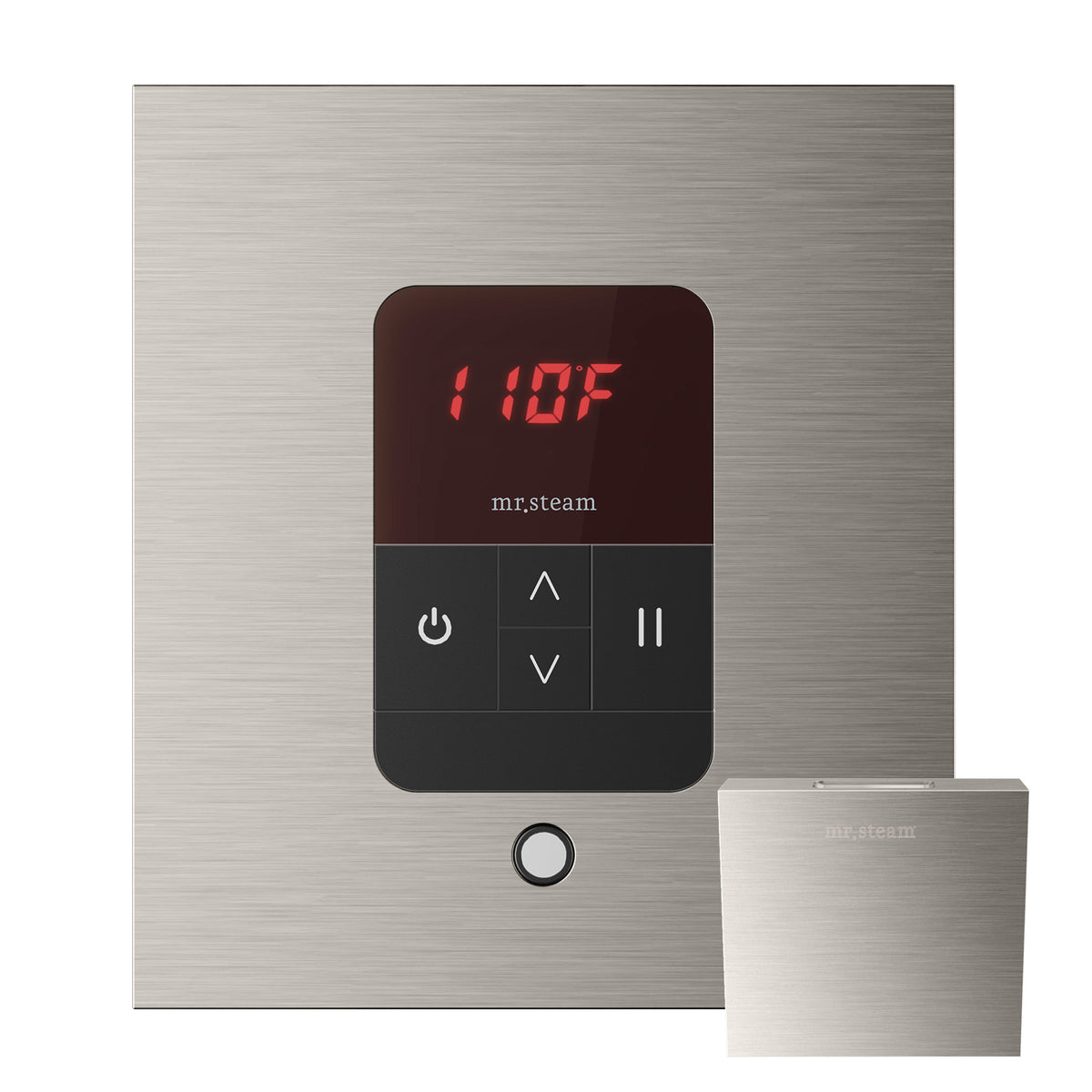 MrSteam - iTempo Steam Shower Control and Aroma Designer SteamHead in Square Brushed Nickel