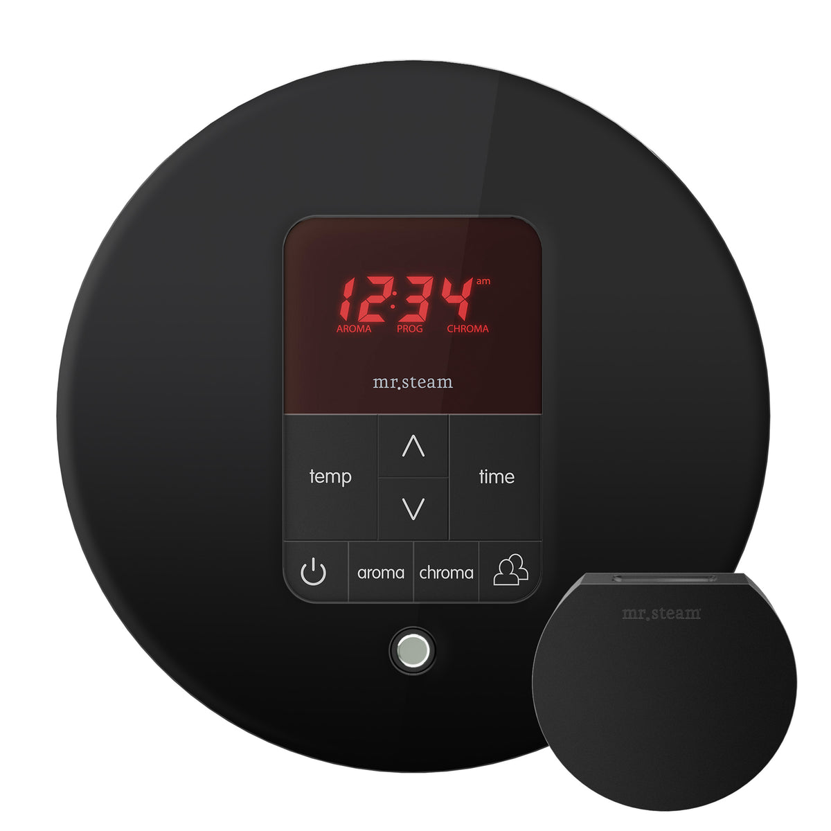 MrSteam - iTempoPlus Steam Shower Control and Aroma Designer SteamHead in Round Matte Black