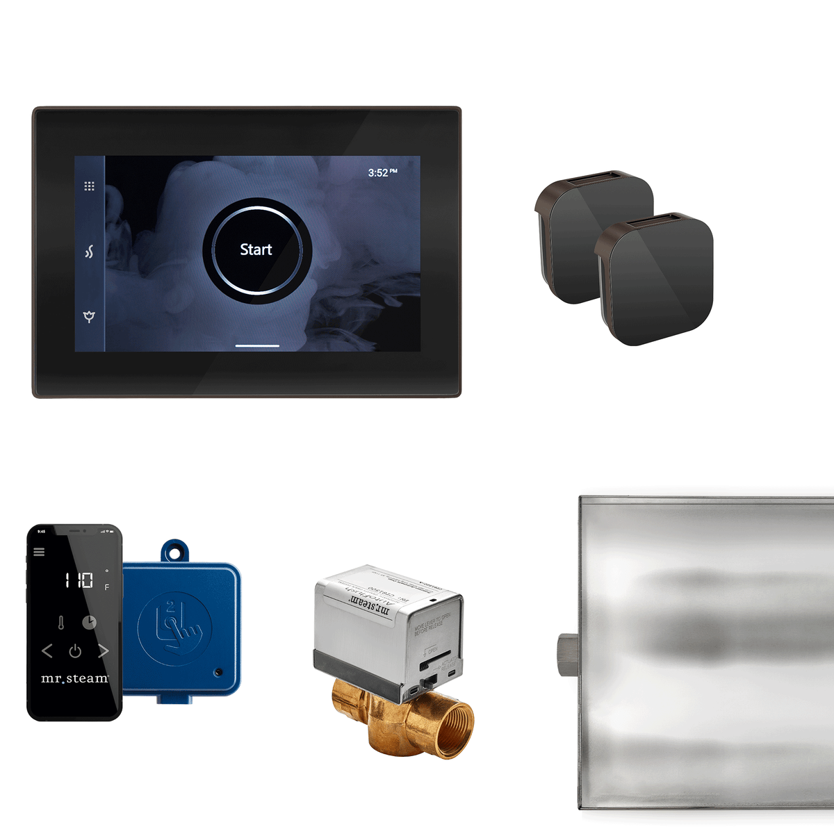 MrSteam - XButler Max Steam Shower Control Package with iSteamX Control and Aroma Glass SteamHead in Black Oil Rubbed Bronze