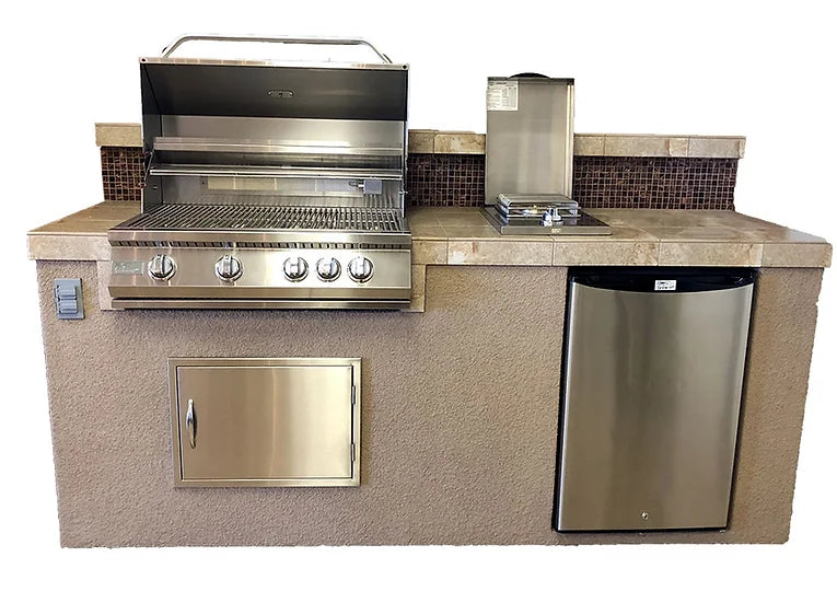 KoKoMO - Bali 7&#39;6&quot; Island with Backsplash and Built In BBQ Grill