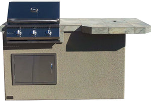 KoKoMo - Mini Maui 6' BBQ Island Square Bar Top and Built In BBQ Grill