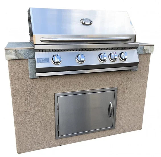 KoKoMo - Panama 4&#39; BBQ Island with 4 Burner Built In BBQ Grill