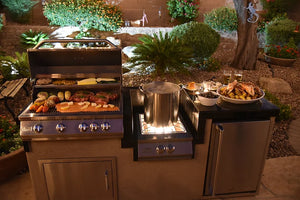 KoKoMo - Power Burner 4 Burner 32 inch Built-In Barbeque Grill Island Kitchen Package